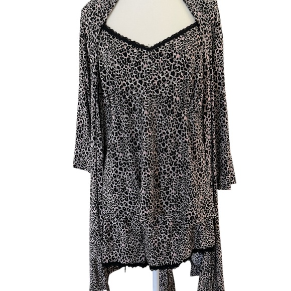Rene Rofe 3 Piece Leopard Print Sleepwear - Picture 1 of 7